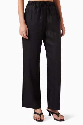 Olina Drawstring Pants in Linen