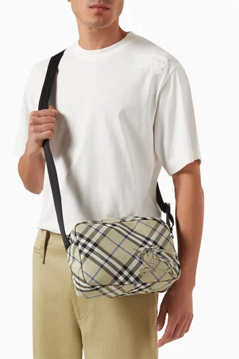 Check-print Crossbody Bag in Nylon