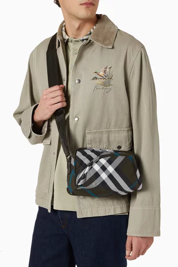 Shield Check Camera Bag in Coated-canvas