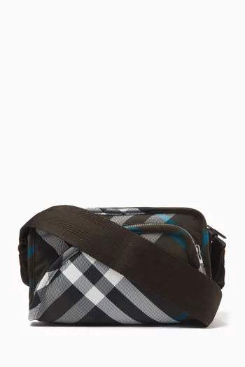 Shield Check Camera Bag in Coated-canvas