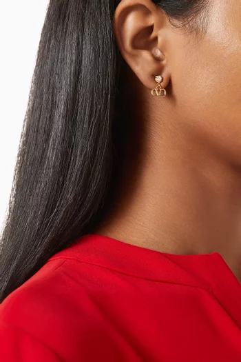 Valentino Garavani VLogo Signature Earrings in Metal & Swarovski® Crystals