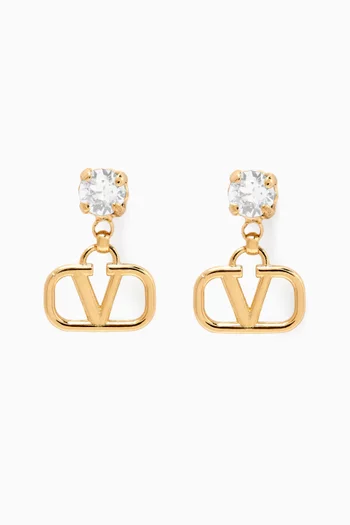 Valentino Garavani VLogo Signature Earrings in Metal & Swarovski® Crystals