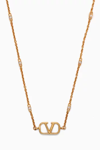 Mini VLogo Signature Necklace in Metal