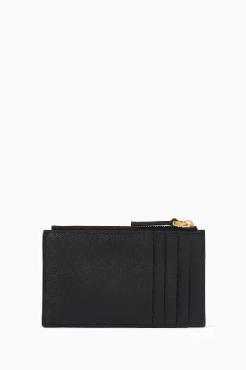 Valentino Garavani VLOGO Zip Cardholder in Vitello Leather