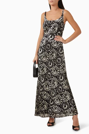 Florian Dress in Flocked Viscose