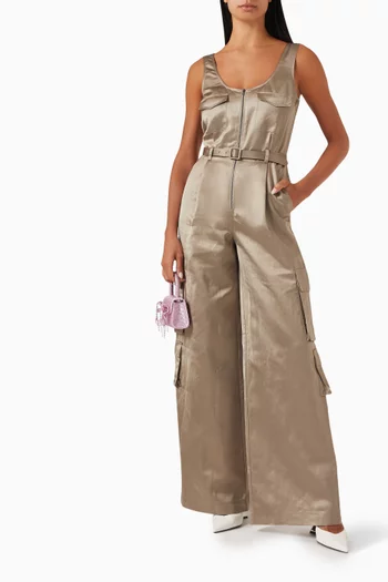 Wide-leg Jumpsuit in Satin