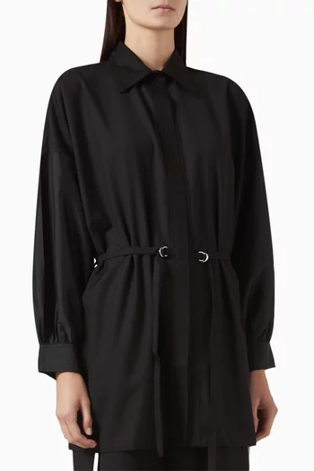 Ultimate Belted Shirt in Terry Rayon & Taffeta
