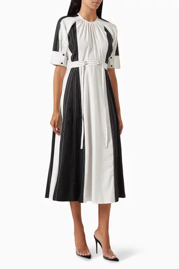 The Cinched Striped Dress in Terry Rayon