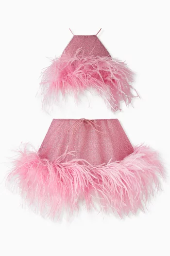 Osemini Lumiere Plumage Skirt in Lurex