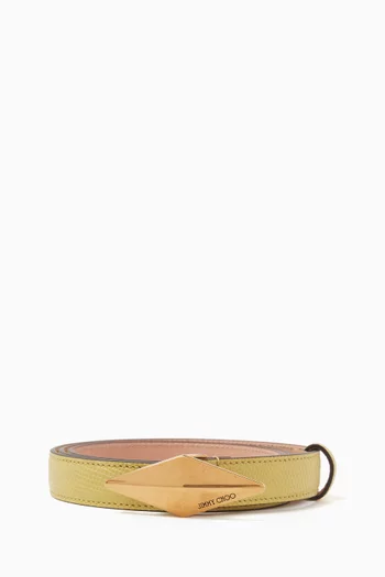 Diamond Clasp Belt in Polished Leather