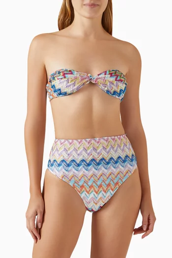 Chevron Bikini Set in Viscose & Lurex