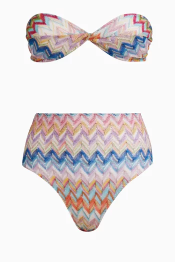 Chevron Bikini Set in Viscose & Lurex