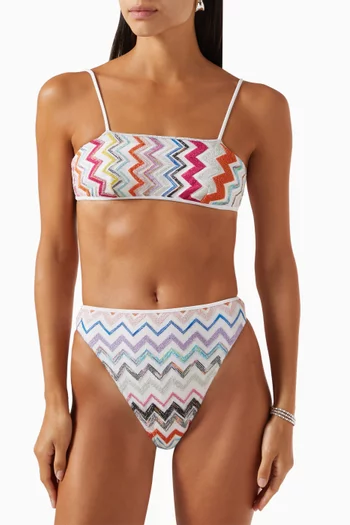 Chevron Bikini Set in Lamé Knit