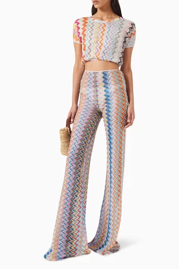 Chevron Crop Top in Viscose Blend