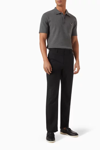 V-logo Polo Shirt in Stretch Cotton