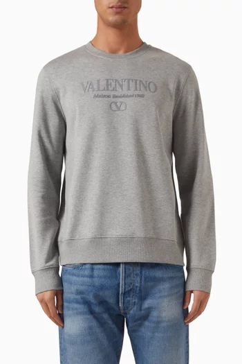 Valentino Garavani Logo Crew Neck Sweatshirt in Jersey