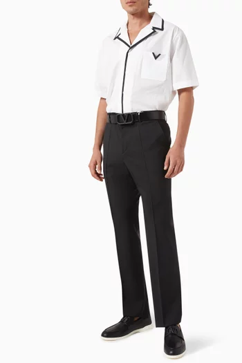 Valentino Garavani V Detail Bowling Shirt in Cotton