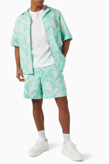 Valentino Garavani Metamorphos Wheatsheaf Shorts in Cotton