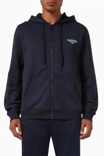 Valentino Garavani Logo Print Hoodie in Cotton-blend