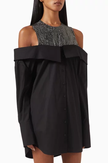 Embellished Tank Mini Shirt Dress