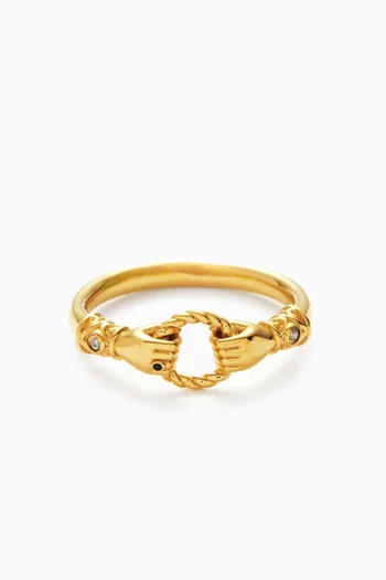 Harris Reed In Good Hands Ring in 18kt Recycled Gold-plated Vermeil