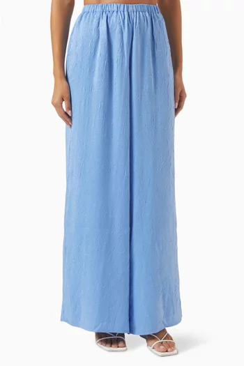 Selene Wide-leg Pants in Crinkle Satin