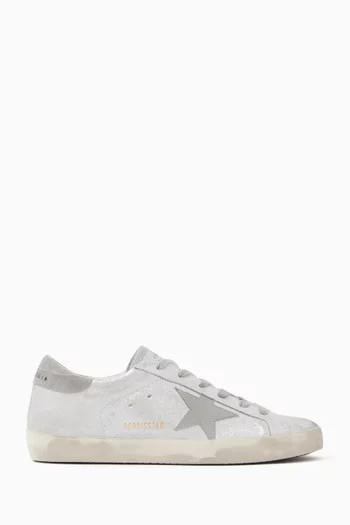 Super-Star Sneakers in Glitter-effect Leather