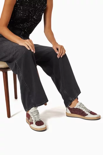 Ball Star Sneakers in Glitter & Nappa Leather