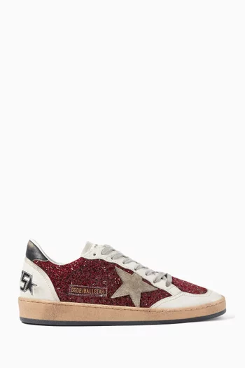 Ball Star Sneakers in Glitter & Nappa Leather