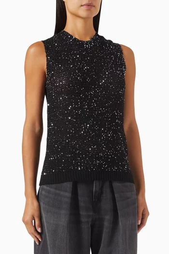 Melyssa Sequin Tank Top in Mesh
