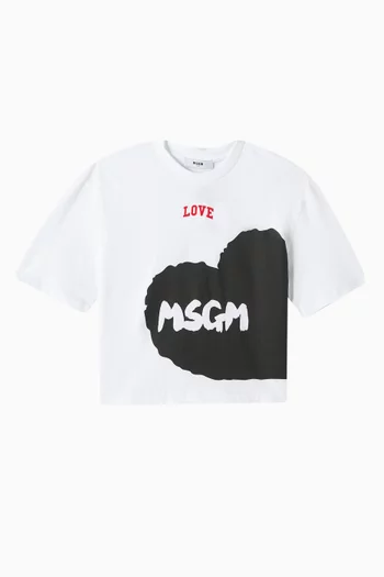 Graphic Logo Print T-shirt in Cotton