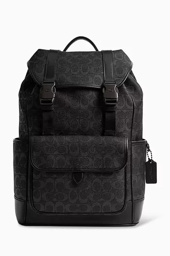 League Flap Backpack in Signature Canvas