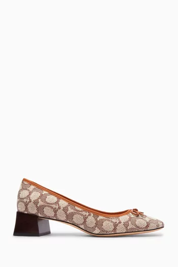 Ava Ballet Pump in Signature Canvas