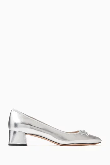 Ava Ballet Pumps in Metallic Leather