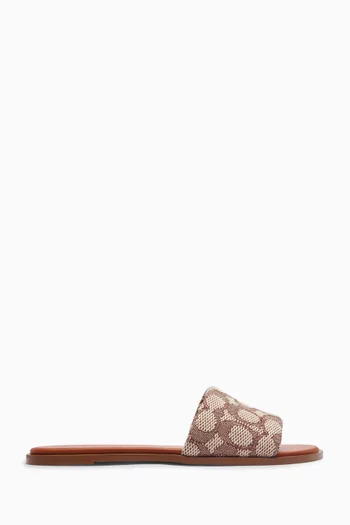 Buy Coach Brown Holly Sandals in Signature Canvas Leather For Women Online Ounass Oman