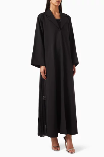 Coat-style Pleated Panel Abaya in Double Chiffon