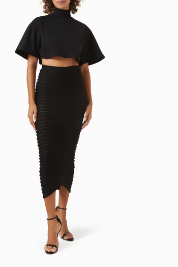 Highneck Crop T-shirt in Cotton