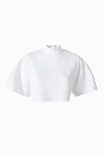 Highneck Crop T-shirt in Cotton