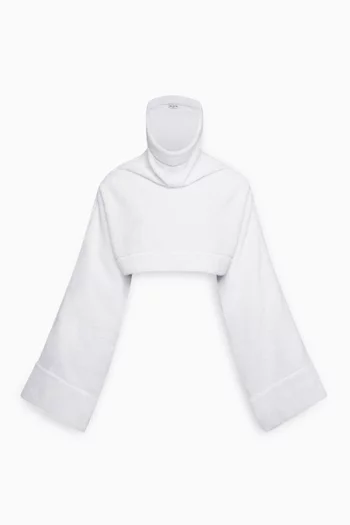 Crop Hoodie in Cotton-terry