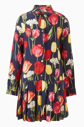 Viyella Tulip-print Dress in Viscose