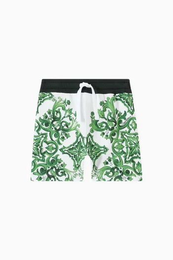 Majolica Print Shorts in Cotton Jersey