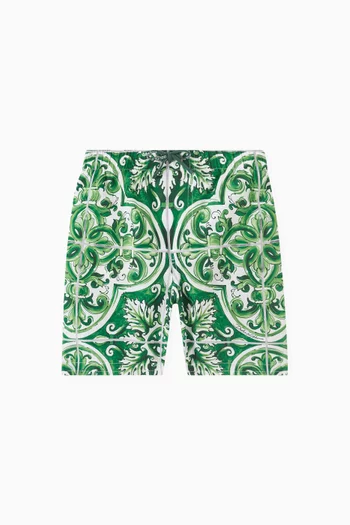 Allover-print Swim Shorts in Nylon