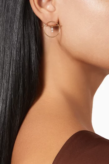 Diamond Fibule Earrings in 18kt Yellow Gold