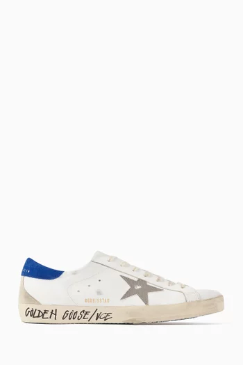 Super-star Distressed Sneakers in Leather