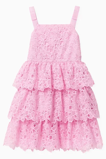 Tiered Dress in Organza Lace