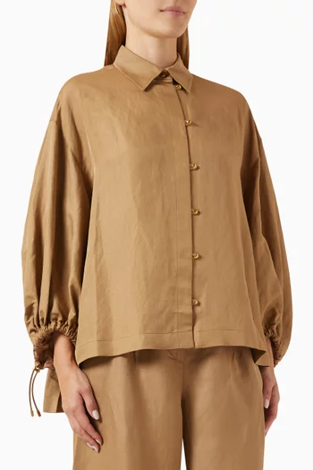 Rodeo Oversized Shirt in Linen-silk