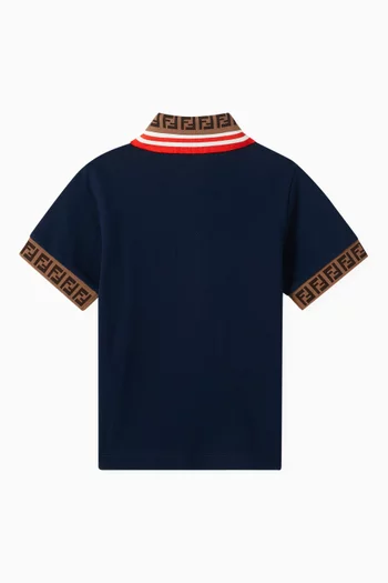 Logo Trim Polo Shirt in Cotton