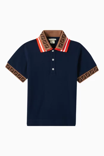 Logo Trim Polo Shirt in Cotton