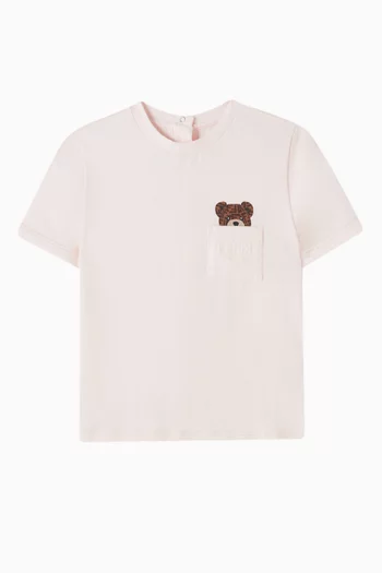 Bear FF Print T-shirt in Cotton