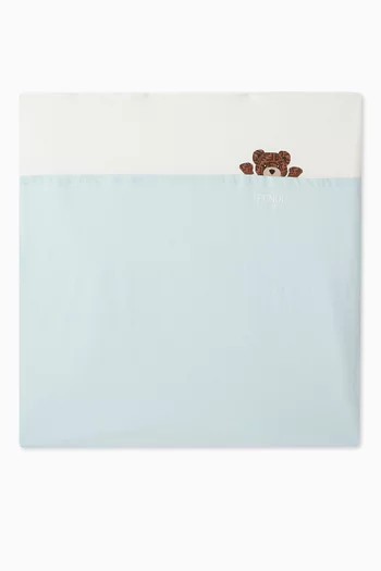 Bear Logo Print Blanket in Cotton